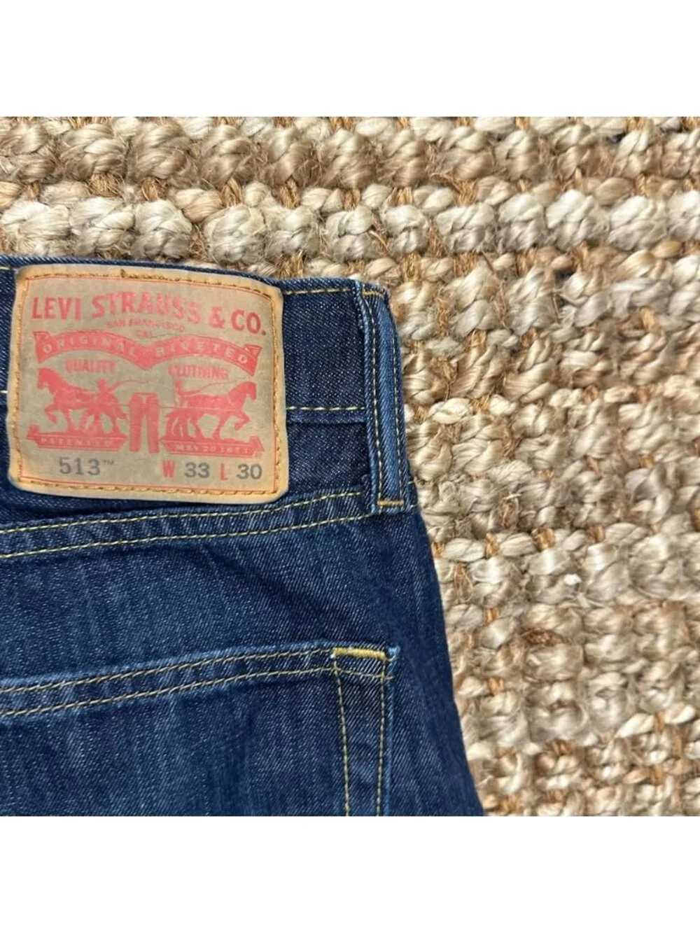 Levi's 513 Slim Straight Jeans Mens Size 33x30 Blue Denim Pants W33 L30